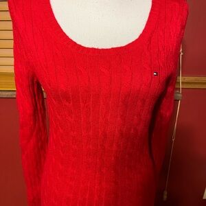 Tommy Hilfiger Red Cable Knit Sweater